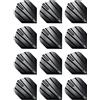 RED DRAGON Hardcore Radical Black Flash Dart Flights - 4 Sets per Pack (12 Dart Flights in Total)