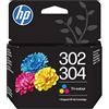 HP 302/304 Tricromia B7RT6AE, Cartuccia Originale da 100 Pagine, Compatibile con Stampanti serie DeskJet 1110, 2130, 2600, 3630, 3700, ENVY 4520, 5010, 5020, 5030, 5050 e OfficeJet 3830, 4650, 5200