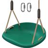 SELEWARE Seggiolino in plastica per altalena, set di altalene per bambini antiscivolo con corda regolabile di 6,7 piedi e 2 moschettoni, altalena per bambini da giardino resistente,Verde