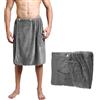 VIBINHO Asciugamano Gonna Uomo in Microfibra Ultra Assorbente, Kilt da Sauna 70x140 cm con Tasca e Bottoni, Accappatoio per Doccia, Piscina, Spa e Palestra - Grigio