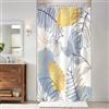 Uiiooazy Tenda Doccia Antimuffa, Tenda da Doccia 120x200cm Blu Ciel Boho Chic Tropicale Astratta Foglie di Palma Giungla Tende da Bagno Tessuto Lavabile Impermeabile Tende Vasca da Bagno con 8 Anelli