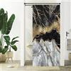Uiiooazy Tenda Doccia Antimuffa, Tenda Doccia Piccola 90x180cm Nero e Oro Effetto Marmo Grigio Giallo Moderno Tende da Bagno Tessuto Lavabile Impermeabile Poliestere Tende Vasca da Bagno con 6 Anelli
