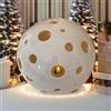 GMM Lampada Arredo in Ceramica, Centro Tavola, Luminosa Diametro 22cm Lampada Decorativa da Tavolo Sfera Natalizia A Batteria Fata Sfera