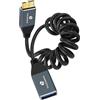 Thzzhnno Cavo Spirale Micro B a USB 3.0 A Femmina, 5Gbps Cavo Spirale USB Tipo A Femmina a Micro B Hard Disk per Galaxy S5, Note 3(Estendere da 95MM a 1M)