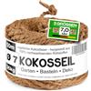 Deli4you Corda di Cocco per Piante - 7 mm x 50 m Corda in Fibra di Cocco Naturale per Alberi e Giardino, Biodegradabile, Non Trattata per Legare Erbe e Rampicanti