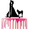 CARISPIBET decorazione per torta nuziale per sposo e sposa con un gatto e un cane
