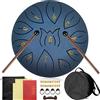 Purpledi Steel Tongue Drum, 6 Pollici 11 Note Tamburo Handpan Strumento a Percussione Tamburo, Do Maggiore Accordato Tamburi in Acciaio, Portatile Tamburo del Handpan in Acciaio al Carbonio (A)