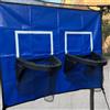 Generic Cerchio per trampolino, rete da basket per trampolino, materiale PVC, doppio canestro, accessorio da gioco con 4 mini palline, 1 gonfiatore