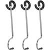 POPETPOP Ganci in Acciaio Inox per Lampada da Campeggio 3 Pezzi Nero Antiscivolo e Resistenti per Borse e Vestiti, per Raduni e Feste Outdoor