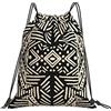 Generic Leggero Borsa Coulisse Black And White Geometric Patterns Sacco Sportive Fashion Zainetti per Spiaggia Piscina Sport 36X42Cm