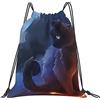 Generic con Coulisse Coulisse Tasche Warrior Cat Sacca Sportivo Unisex Sacca Zaino Sportivo per Yoga Piscina Viaggi 36X42Cm