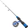 NiuLumea Canna da pesca corta in carbonio da 32-57 cm con 3 punte, per accordatura morbida, asta invernale per mulinello a piedi alti, nero e blu