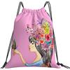 Generic con Coulisse Borsa Coulisse Beautiful Butterfly Sacca Sportiva Personalizzato Zaino Scuola per Piscina Adulto Donna 36X42Cm