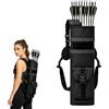 Qnbonrich Porta frecce per tiro con l'arco, supporto per la schiena regolabile in tessuto Oxford, grande capacità, con tasche per accessori, per recurve e compound, adulti e ragazzi