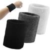 JRSHIRLEYLTD 6 fasce per sudore in cotone, Fasce di sudore assorbenti da polso, Polsino Sportivo, Polsini Palestra, per uomo e ragazza, ideali per tennis, basket, corsa, palestra, nero, bianco e grigio