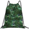 Generic Personalizzato Borsa Coulisse Tale of The Peacock Tail Sacca Sportiva Poliestere Zaino da Viaggio per Piscina Adulto Vacanze 36X42Cm
