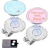TNTGMG Set di 2 marcatori per palline da golf, accessori da golf in metallo per ragazze, con clip per cappello
