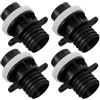 CIYODO Set 4 Pezzi Adattatori Valvola per Pompa ad Aria SUP, Compatibili Paddle Board Gonfiabili, in PVC Nero Sigillo Antigoccia, per Pesca e Campeggio