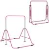 HOMCOM Sbarra per Trazioni Pieghevole Bambini 154x106.2x88.5-128.5cm Rosa