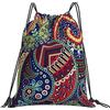 Generic Personalizzato Zaino Coulisse Decorative Flower Pattern Borsa Palestra Scuola con Coulisse Zainetto per Donna Adulto Viaggi 36X42Cm