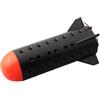 FortunateSweet Alimentatore per esche da pesca alla carpa, per bombe razziali Spod, grande capacità, in polietilene, nero, rosso, taglia S, 31 cm (L)