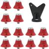 Vilgftyiet Borchie in lega di metallo per scarpe da rugby, design conico, trazione solida, 10 mm, 13 mm, 16 mm, kit da 12 pezzi (13 mm rosso)