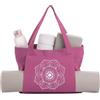 Glewi Borsa per tappetino da yoga in cotone, grande capacità, per palestra e pilates con scomparto per bagnato, blu navy (rosso rosa)