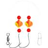 Drawup EVA Pompano Rig da pesca con doppi galleggianti e piombini per surf spiaggia casting pesca in acqua salata da riva 120 cm (rosso e giallo)