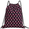 Generic Stampa Coulisse Tasche Breast Cancer Pink Ribbon Borsa Palestra Scuola Personalizzato Zaino Sportivo per Adulto Piscina Vacanze 36X42Cm