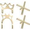 HOMSFOU 4 Pezzi Supporto per Stecca da Biliardo Professionale in Lega di Zinco-Alluminio Oro, Ponte Antiscivolo Resistente alla Deformazione, Accessorio per Snooker e Pool