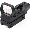KINGSCOPE - Puntatore a Punto Rosso e Verde con 4 Reticoli e 5 Impostazioni di Luminosità per Fucili Softair, Fucile con Montaggio da 20/22 mm - Solo per Uso Sportivo
