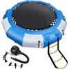 Generic Trampolino gonfiabile ad acqua, per esterni, con gonfiatore elettrico, scala di corda, corde di ormeggio e ancoraggio, piattaforma di rimbalzo per piscine e laghi