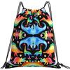 Generic Unisex Borsa Coulisse Rainbow Dinosaurs Black Larger Scale Sacca Ginnastica con Coulisse Zainetti per Piscina All'Aperto Donna 36X42Cm
