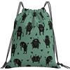 Generic Fashion Borsa Sportiva da Palestra Cute Monsters Green Sacca Ginnastica Personalizzato Zaino Sportivo per Adulto Nuoto Piscina 36X42Cm
