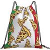 Generic Fashion Borsa Coulisse Pizza Italy Flag Italian Food Sacca Sportiva Personalizzato Sacca Zaino Sportivo per Piscina Yoga Viaggi 36X42Cm