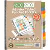 eco-eco A4 95% Riciclata Set 12 Tasche Indice a Schede Perforate Premier Multi