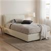 Talamo Italia - Letto piazza e mezza Desirée, Letto contenitore con rivestimento in tessuto, 100% Made in Italy, Apertura frontale, con materasso Cm 120x190 incluso, Blu
