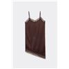 Tezenis Sottoveste Vestito Asimmetrica In Raso E Pizzo Donna Marrone
