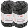 Stafil Filato Macramè Boho Pettinabile Ø 4 mm 250 g 70 m Set 2 Gomitoli Colore Antracite