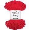 Stafil Filled Ropy Ø 6 mm, Filato Effetto Corda 250 g ~ 50 m, 70% Cotone Riciclato e 30% Poliestere, per Cestini, Decorazioni e Lavori a Uncinetto, Colore Rosso