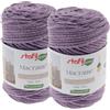 Stafil Filato Macramè Cordy Ø 4 mm 200 g 85 m Set 2 Gomitoli Colore Lilla