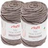 Stafil Filato Macramè Boho Pettinabile Ø 4 mm 250 g 70 m Set 2 Gomitoli Colore Caffè