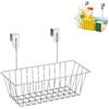 PARENCE Cesta appendibile da Cucina PARENCE - Contenitore Metallico sospeso - Senza Foratura - per Armadio, lavandino o Bagno - 28,5 x 13 x 9 cm - Grigio