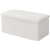 Relaxdays Panca, con Contenitore, Tessuto Teddy, Pieghevole, Imbottita, HLP: 38x76x38 cm, Bianca
