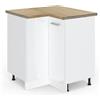 Vicco Mobile ad angolo cucina R-Line, Bianco lucido, 75.6 cm | Collega due lati della cucina · Piano di lavoro incl. · Piedini regolabili in altezza · 1 Ripiano · 1 Anta