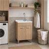 Yellowshop - Mobile Lavatoio Lavapanni Lavanderia e Bagno In Legno Anta Ante Mobile Mobiletto Pilozza Lavabo Armadio Varie Misure Cm 45x50, 50x50, 60x50 E 60x60 Altezza 91 (60 x 60 Cm)