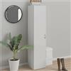Dmora - Armadio multiuso 1 anta Odette, Mobile multifunzionale, Mobiletto scarpiera, Guardaroba porta scarpe, 39x41 h175 cm, Bianco