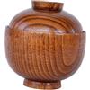 Alipis Ciotola Giapponese in Legno di Acero con Coperchio Ciotola per Zuppa e Riso Multifunzione Contenitore per Cibo Tradizionale per Casa e Ristoranti