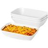 UIBFCWN Set di 4 Piatti da Forno in Ceramica, 400ML Pirofile da Forno in Ceramica Rettangolare, Ciotole in Porcellana per Creme Brûlée, Stampi in per Cottura Smaltata Mini per Torte, Lasagne