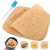 TNOMSNO Carta Forno per Friggitrice ad Aria, 100 Pezzi, 23 x 23cm Senza BPA per Uso Alimentare Accessori Friggitrice ad Aria, Teglia per Friggitrice ad Aria, Carta da Forno per Friggitrice ad Aria